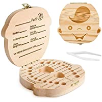 Los mejores  - DEAROPE Caja de Dientes- Caja para Dientes en Español de Leche- Caja de Madera para Guardar Dientes (Niño)